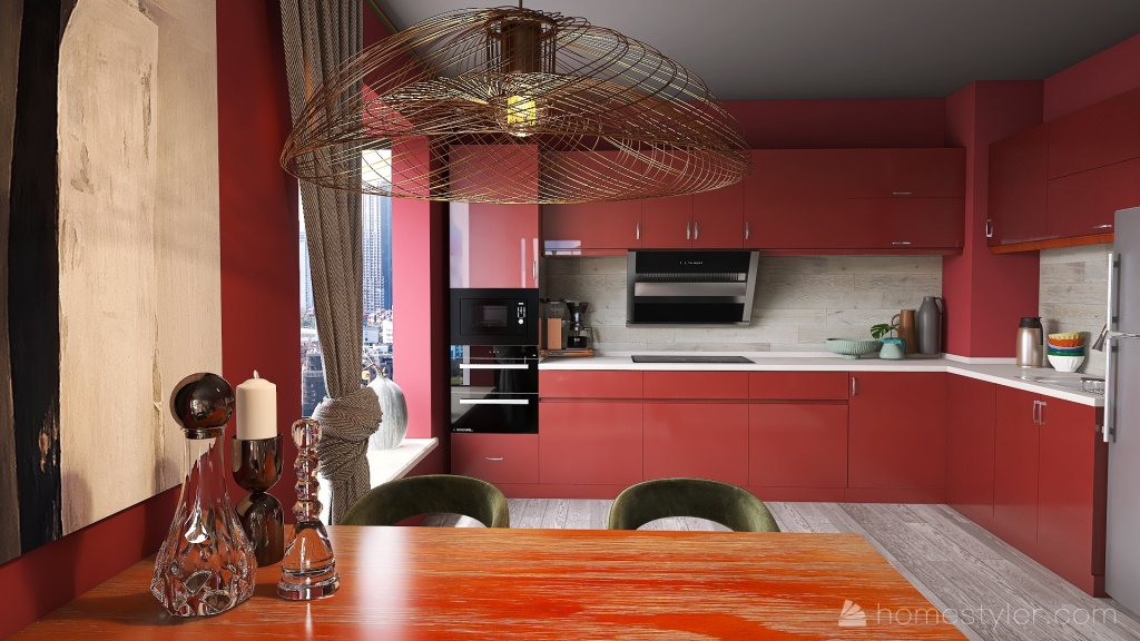 # KitchenContest  /Terracotta kitchen/ 3d design renderings