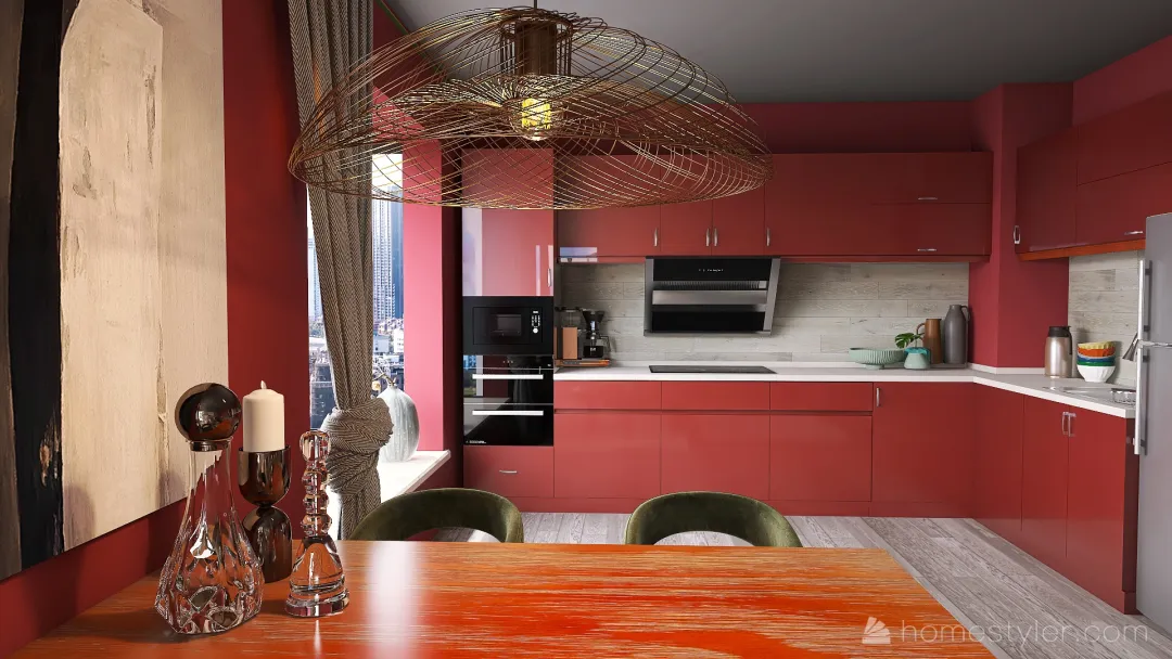 # KitchenContest  /Terracotta kitchen/ 3d design renderings