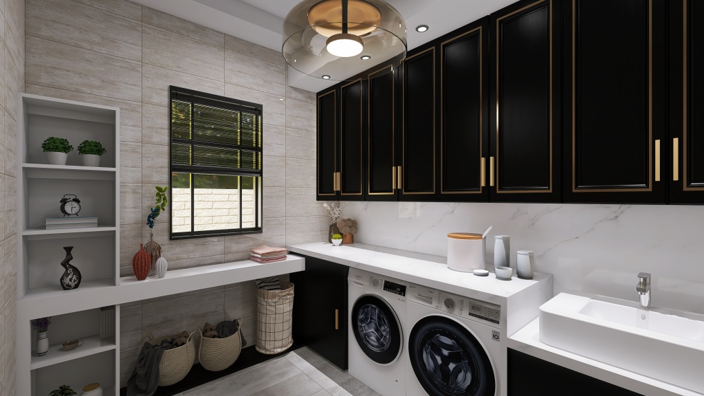 Contemporary Laundry Room 3d design renderings