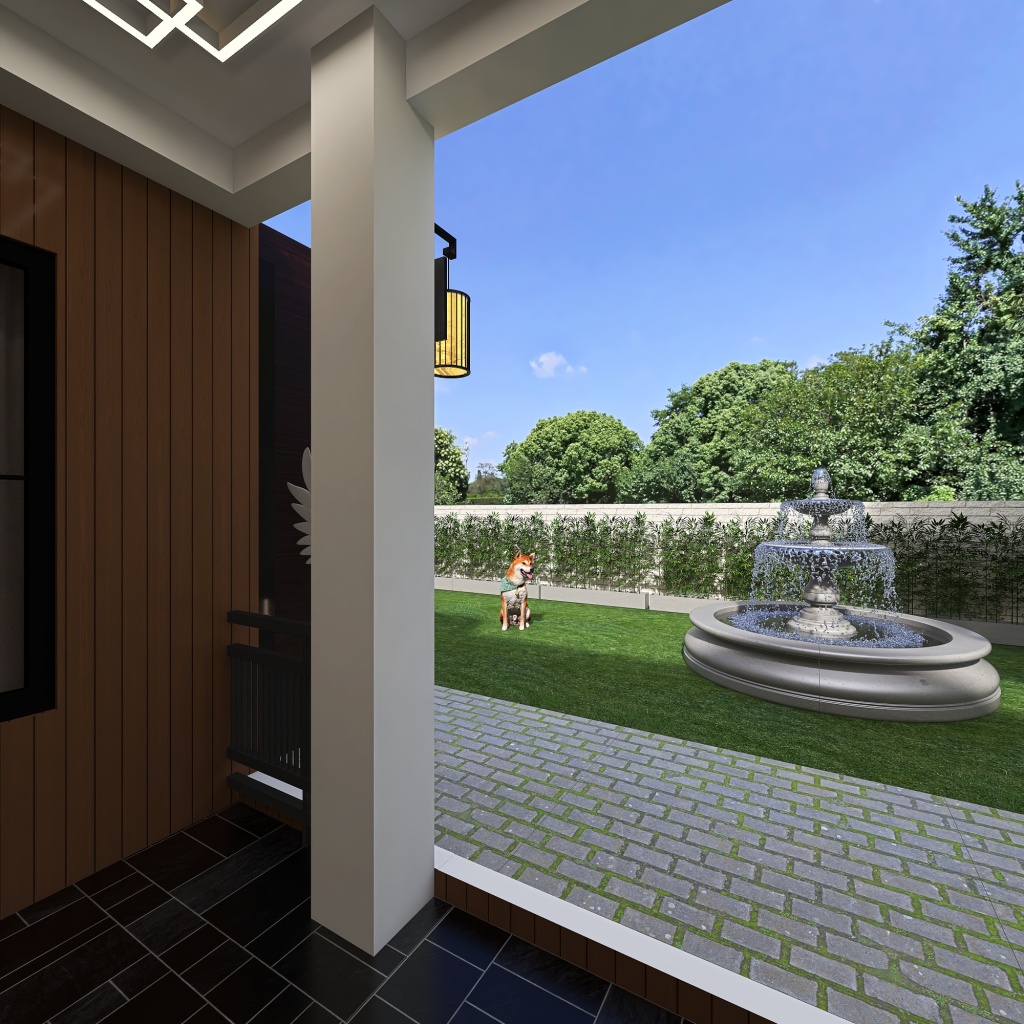 Contemporary Porch 3d design renderings