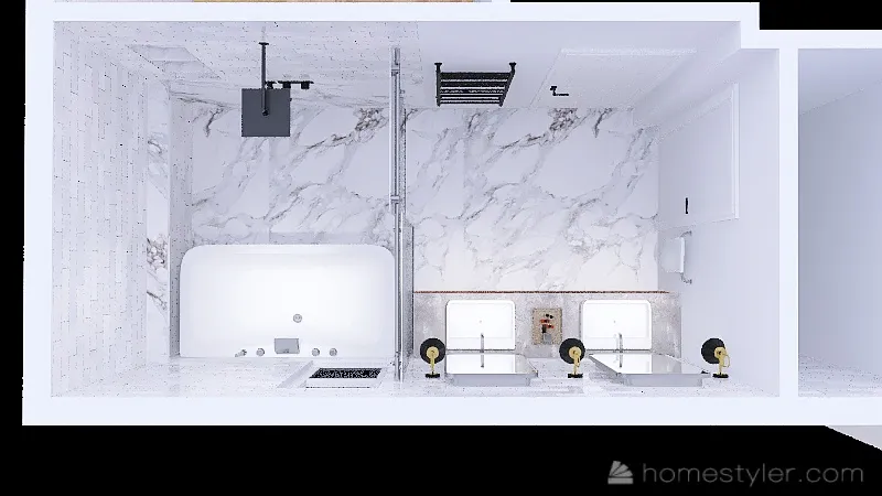 M. Bathroom with 1 window 3d design renderings