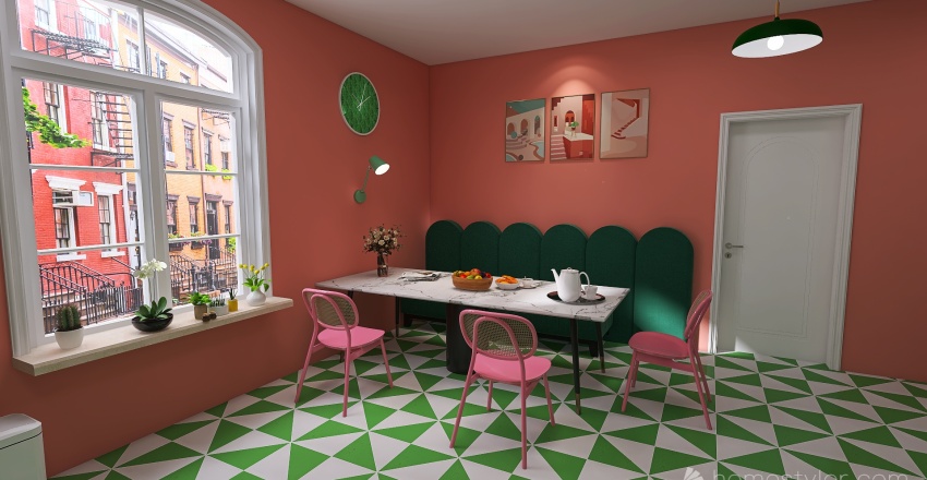 #KitchenContest retro kitchen 3d design renderings