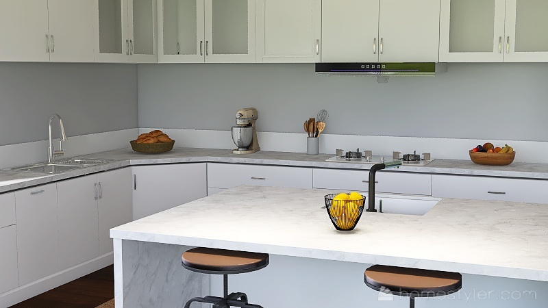 #KitchenContest Modern Ranch House Kitchen 3d design renderings