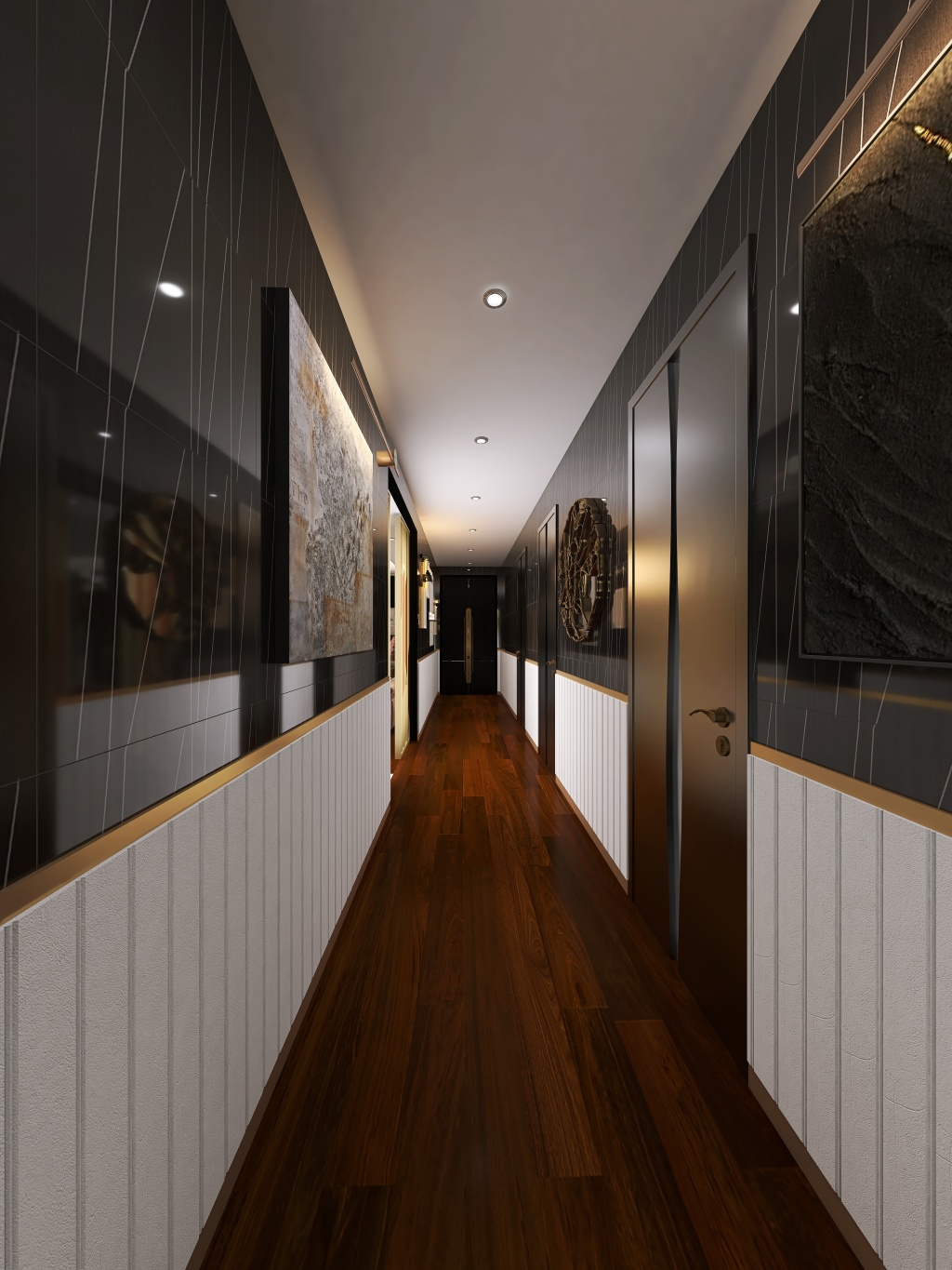 Contemporary Hallway 3d design renderings