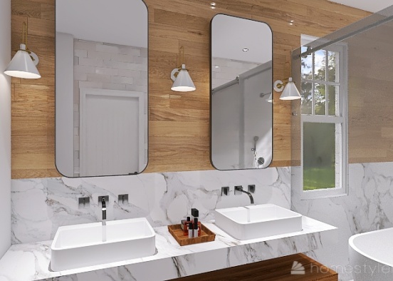 Primary Bathroom (with 2 windows) Design Rendering