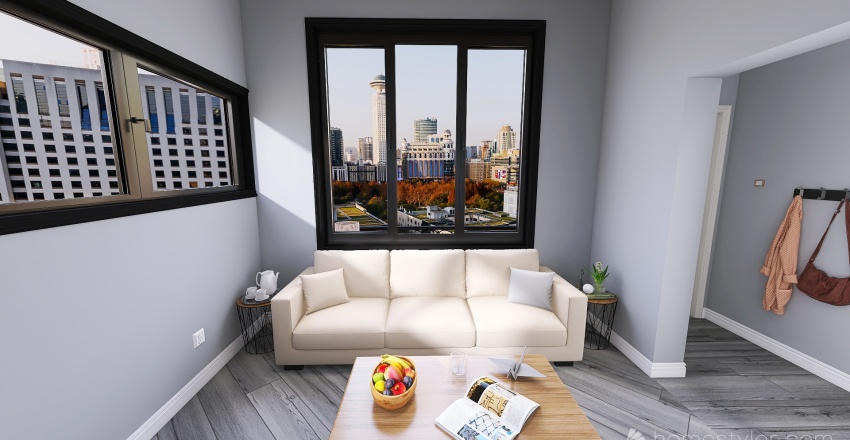 Living Room/Office 3d design renderings