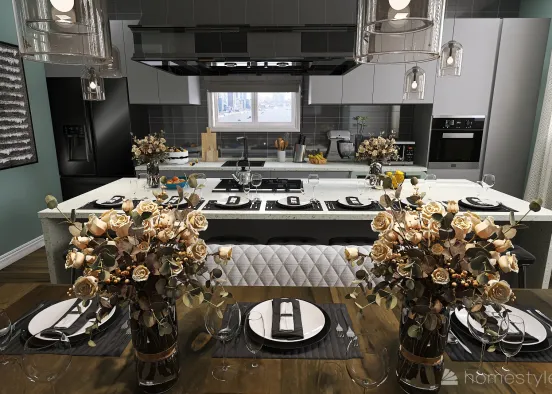 #KitchenContest-Shades of Gray Design Rendering