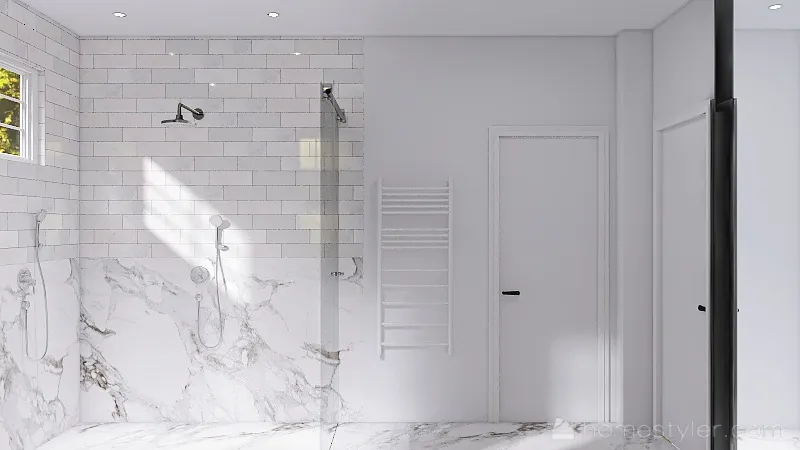 Primary Bathroom (with 2 windows) 3d design renderings
