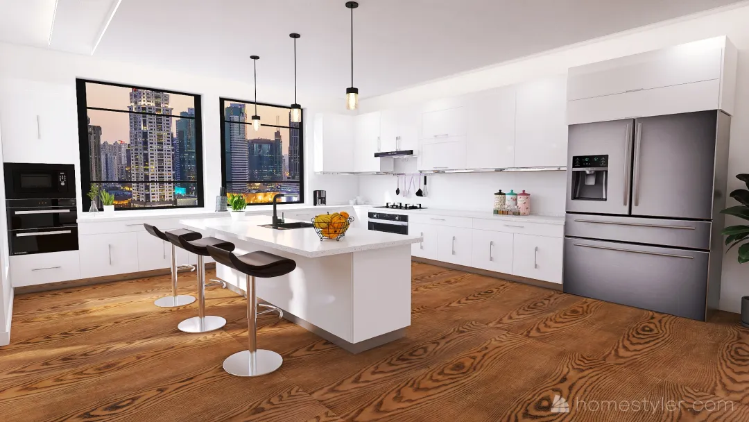 #KitchenContest - Modern White Kitchen 3d design renderings