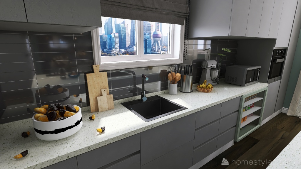 #KitchenContest-Shades of Gray 3d design renderings