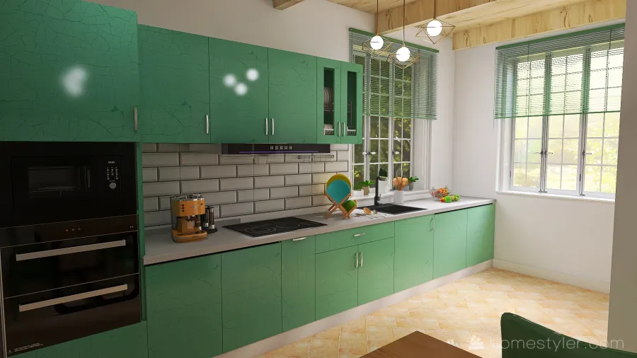 #KitchenContest_Green 3d design renderings