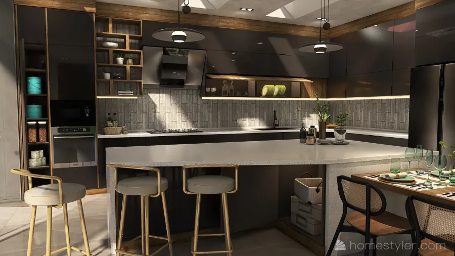 #KitchenContest Shades of Brown 3d design renderings