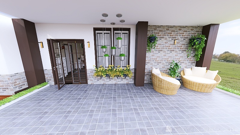 Single Story House 3d design renderings