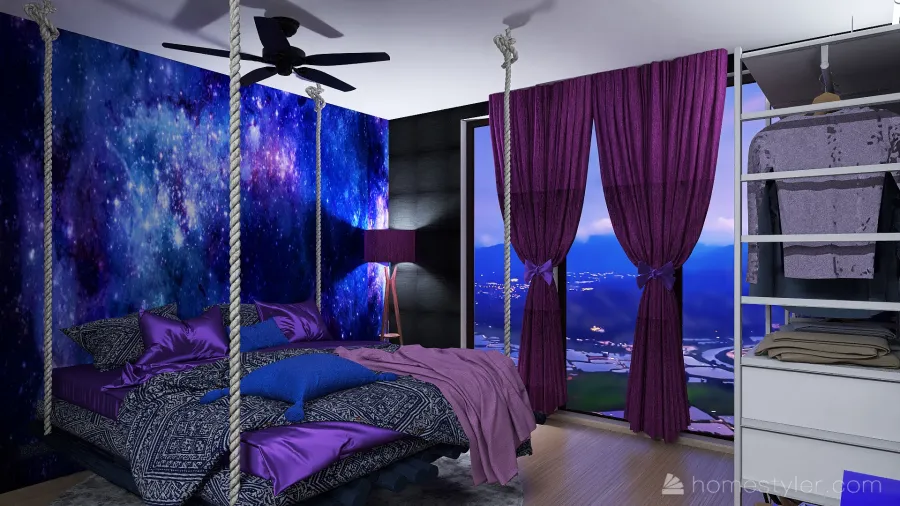Girls Galaxy Room (for my friend  Artsy Aesthetic) 3d design renderings