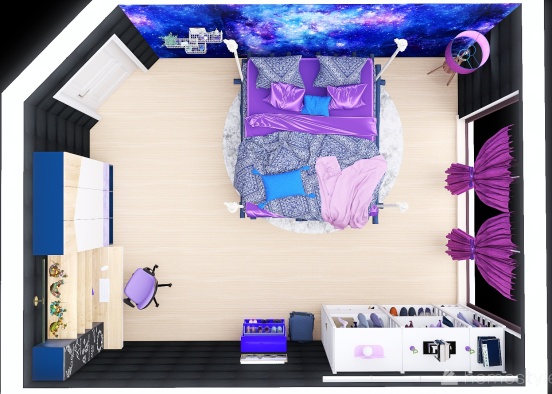 Girls Galaxy Room (for my friend  Artsy Aesthetic) Design Rendering