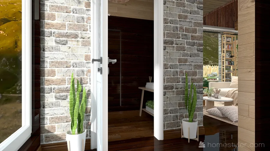Farmhouse Foyer 3d design renderings