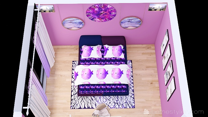 Purple Narwhal Bedroom- For Abigail White 3d design picture 18.92