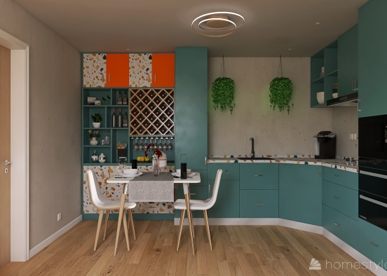 #KitchenContest Colourful Studio Design Rendering