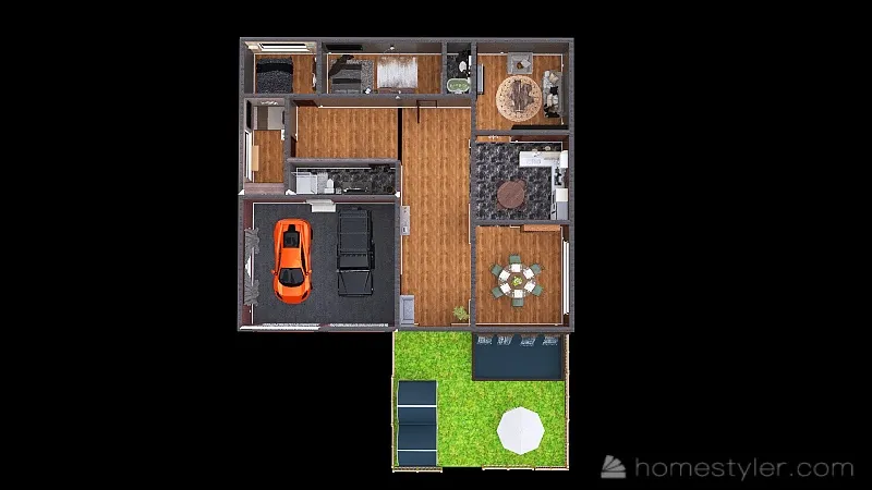 single story home 3d design renderings