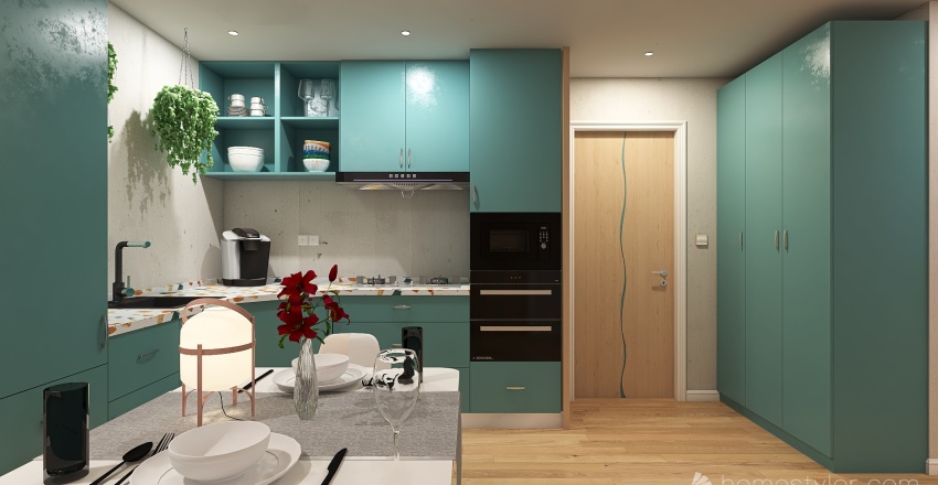 #KitchenContest Colourful Studio 3d design renderings