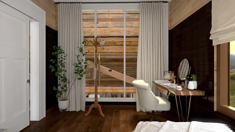 Farmhouse Bedroom 3d design renderings