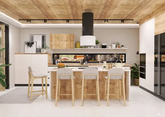 #KitchenContest Cozy Kitchen with pantry Design Rendering