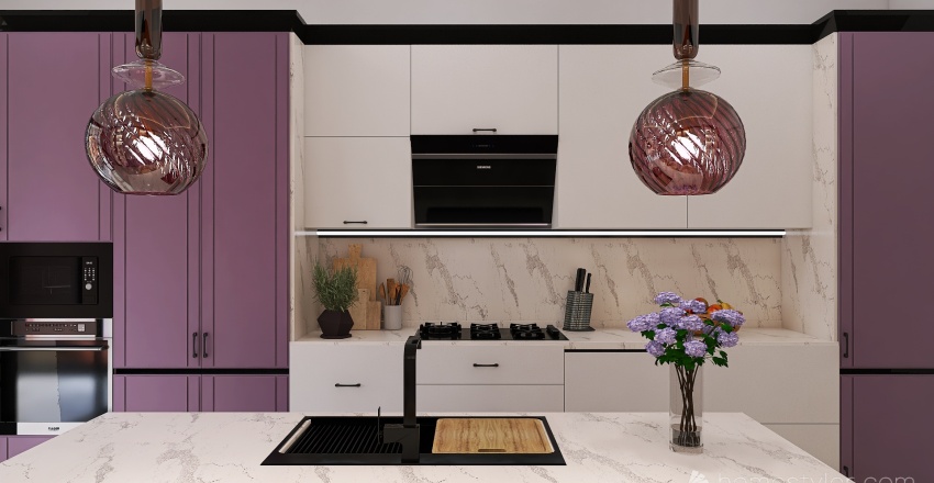 #KitchenContest  Purple love 3d design renderings