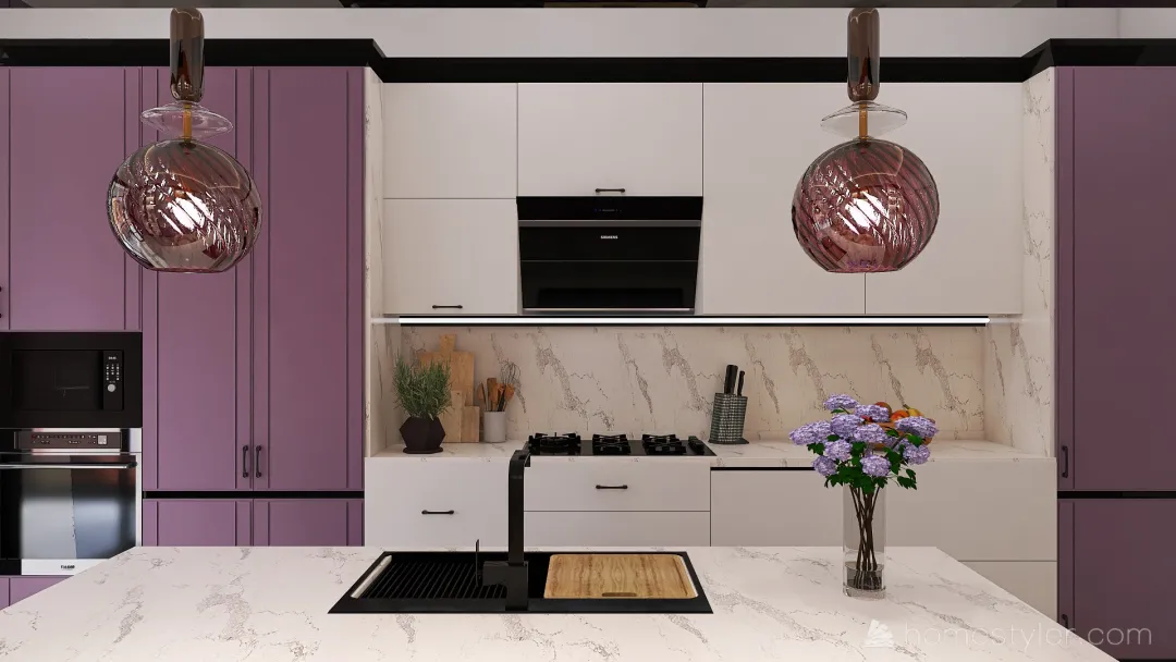 #KitchenContest  Purple love 3d design renderings
