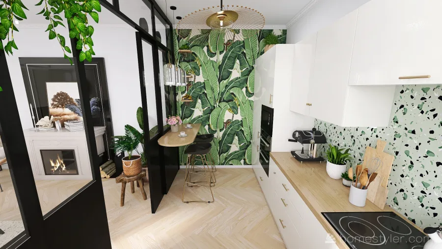 #KitchenContest - Green Kitchen 3d design renderings