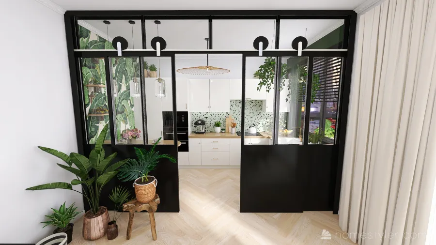 #KitchenContest - Green Kitchen 3d design renderings
