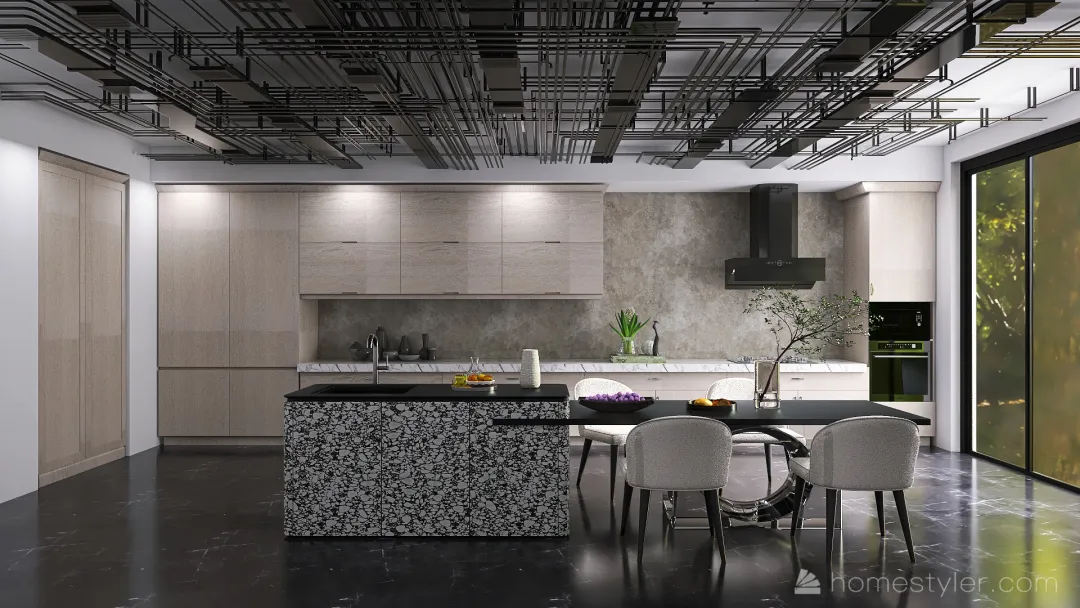 #KitchenContest- |BLACK| 3d design renderings