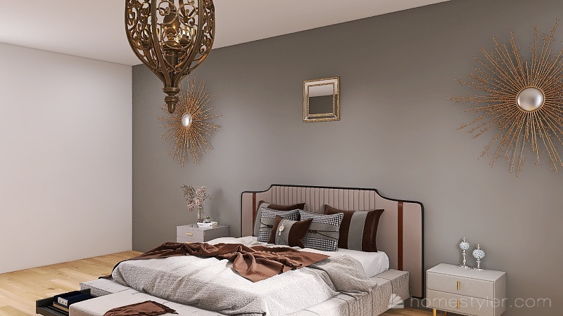 American Style Bedroom 3d design renderings