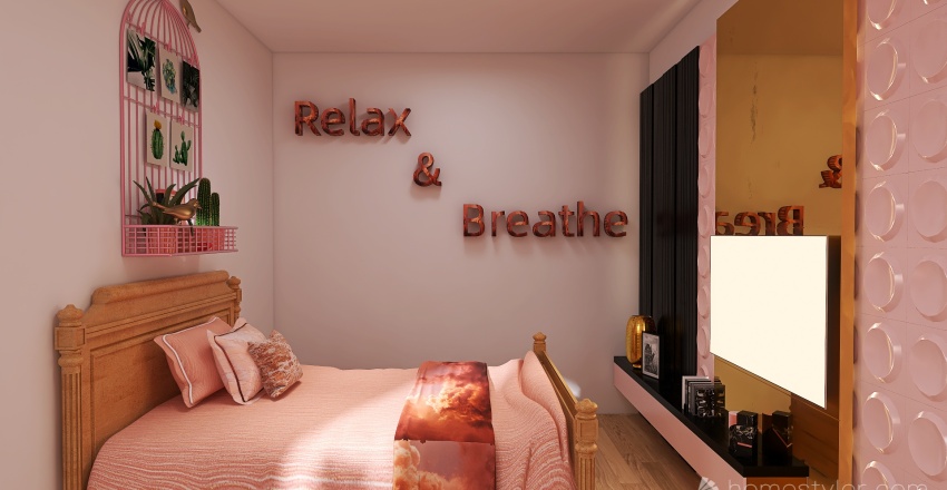 #TeaBreakContest - Relaxing Pink Bedroom 3d design renderings