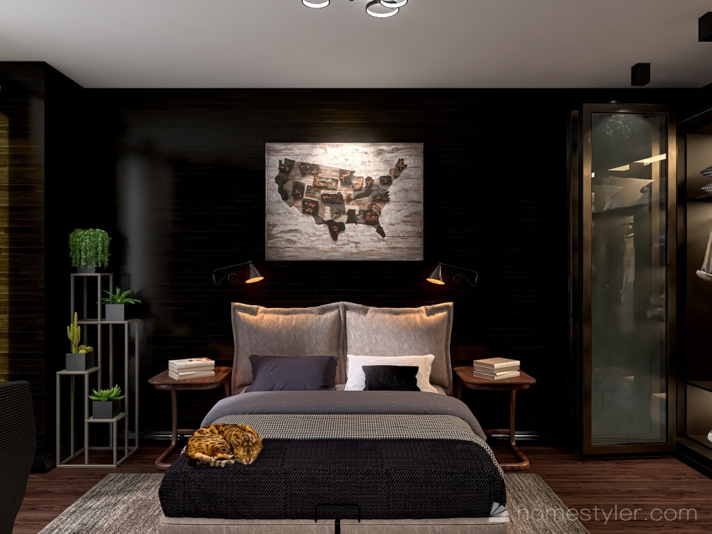 #Брутальная спальня 3d design renderings