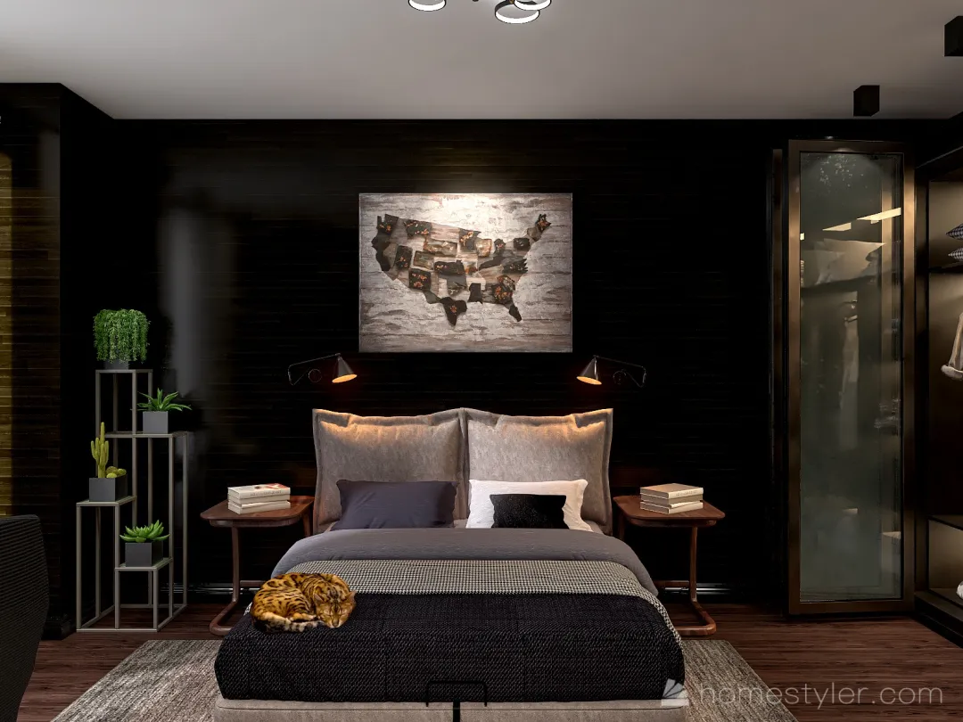 #Брутальная спальня 3d design renderings