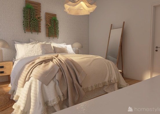 Cream bedroom idea Design Rendering