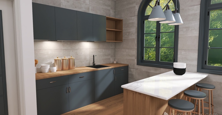 #KitchenContest Blue Slate Kitchen 3d design renderings