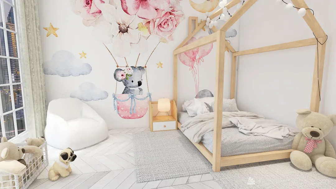 Baby girl bedroom 3d design renderings