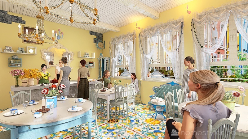 tea room 3d design renderings