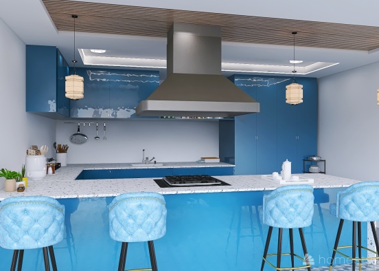 #KitchenContest-Blue Kitchen Design Rendering