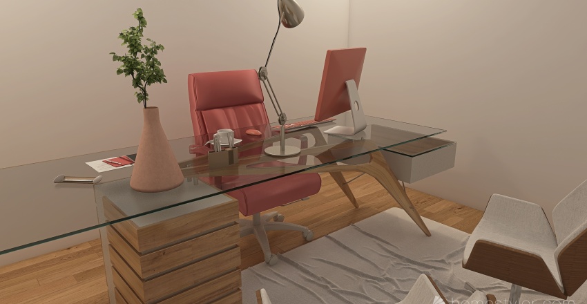 Minimalist Office 3d design renderings