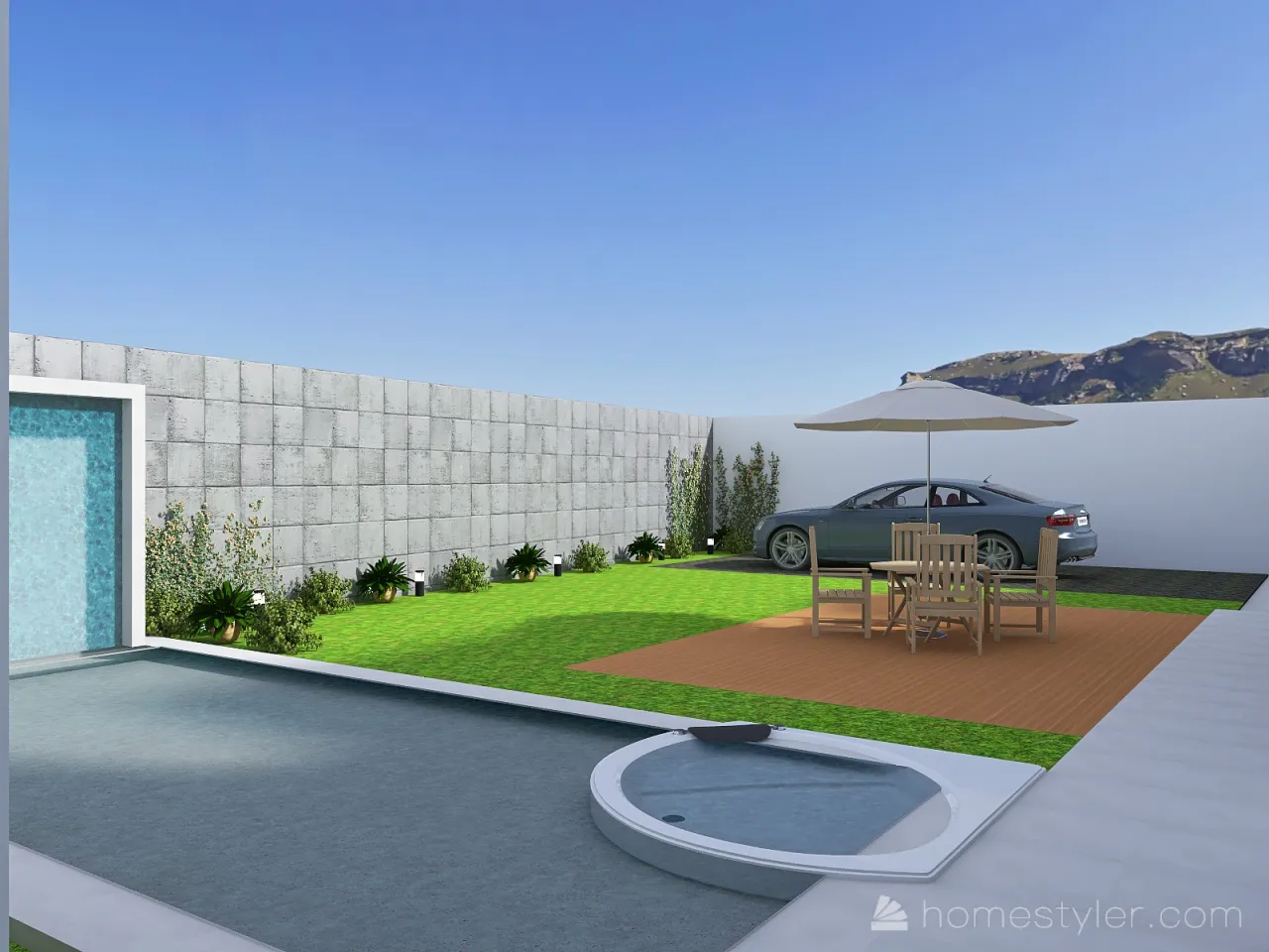 Courtyard 3d design renderings