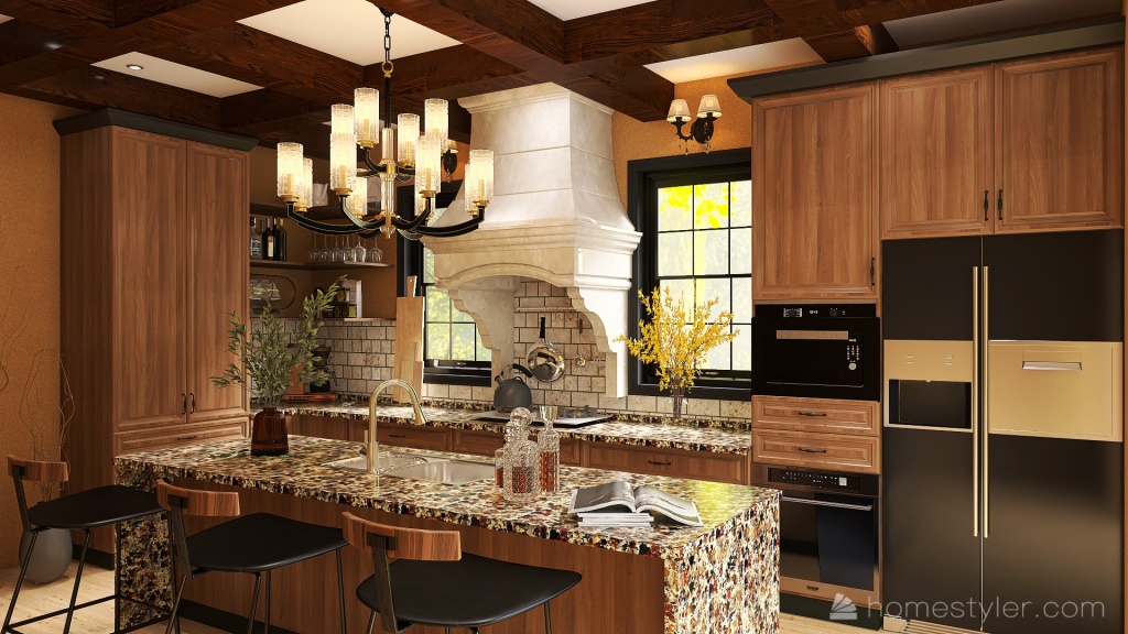 #KitchenContest - Rustic Kitchen 3d design renderings