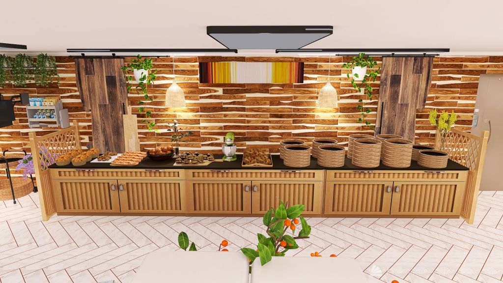 supermercado ecológico vintage 3d design renderings