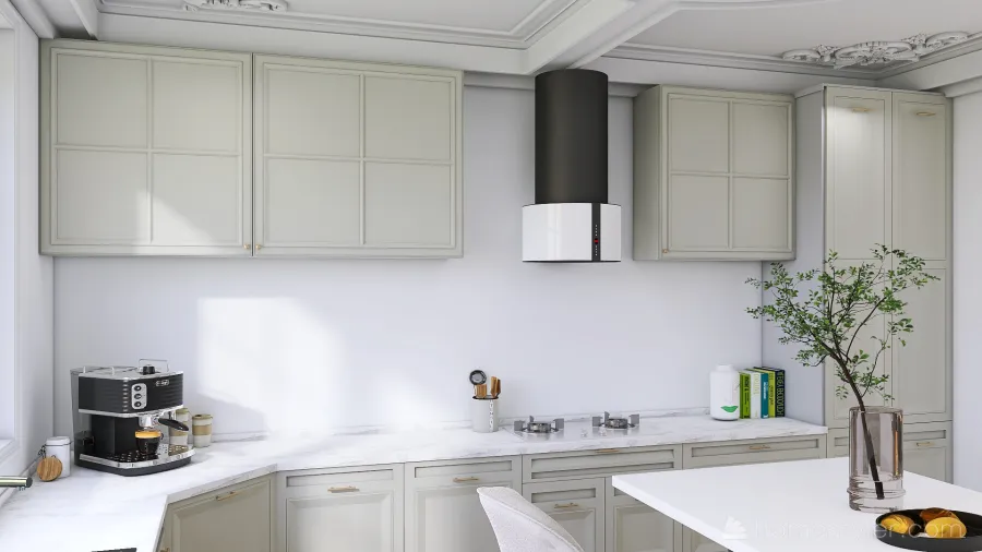 #KitchenContest Mint Green in Paris 3d design renderings