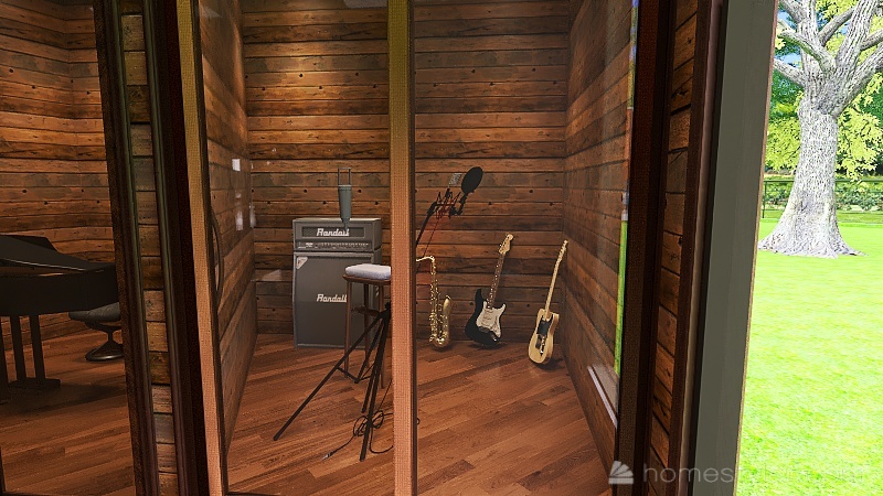 Contemporary Music Studio 3d design renderings