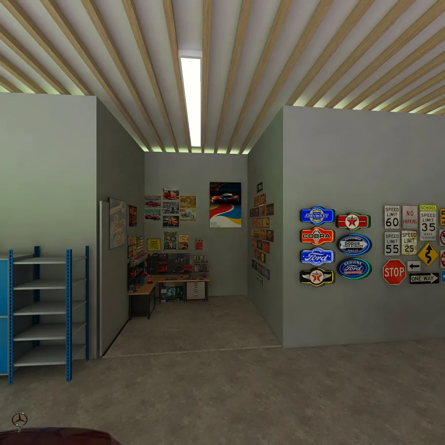 Contemporary Garage 3d design renderings