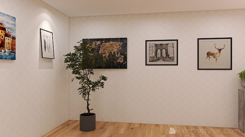 Simple Art Gallery 3d design renderings
