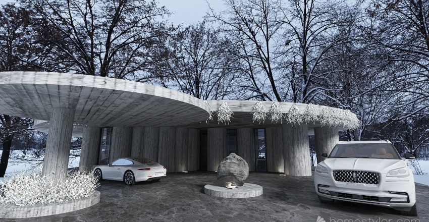 Modern 17 Winter Road Black 3d design renderings