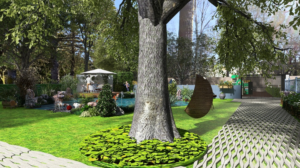 #TeaBreakContest in the garden with friends 3d design renderings